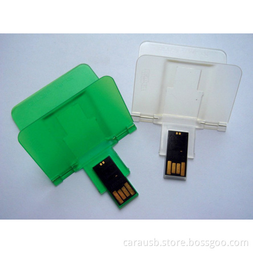 CaraUSB branded Transparent plastic material folding card Usb flash disk bank card gift cards customized pendrive 8GB colorful